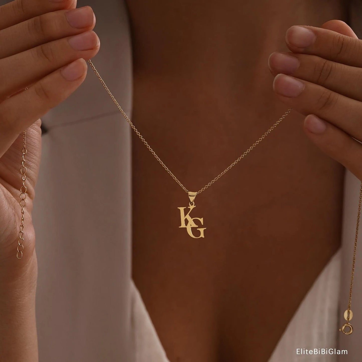 Intertwined Alphabet Initial Necklace For Women