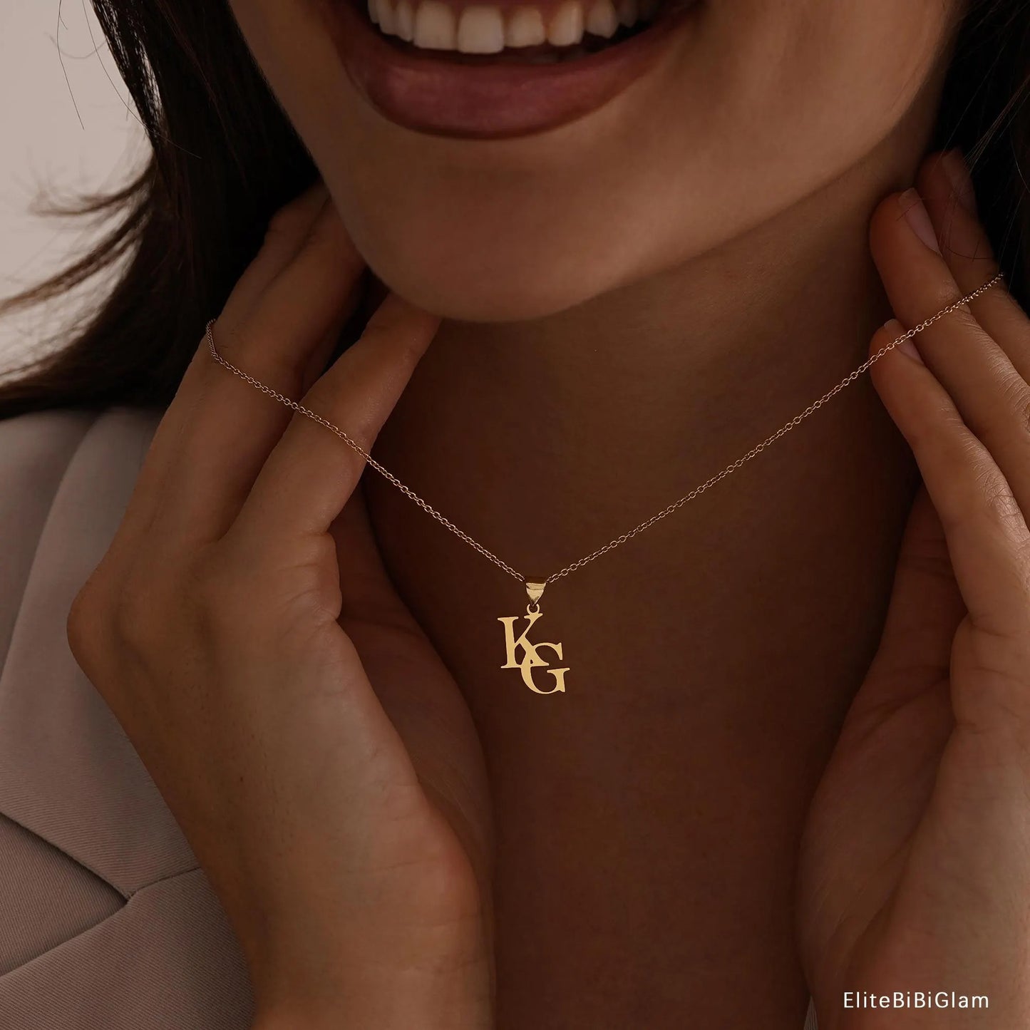 Intertwined Alphabet Initial Necklace For Women