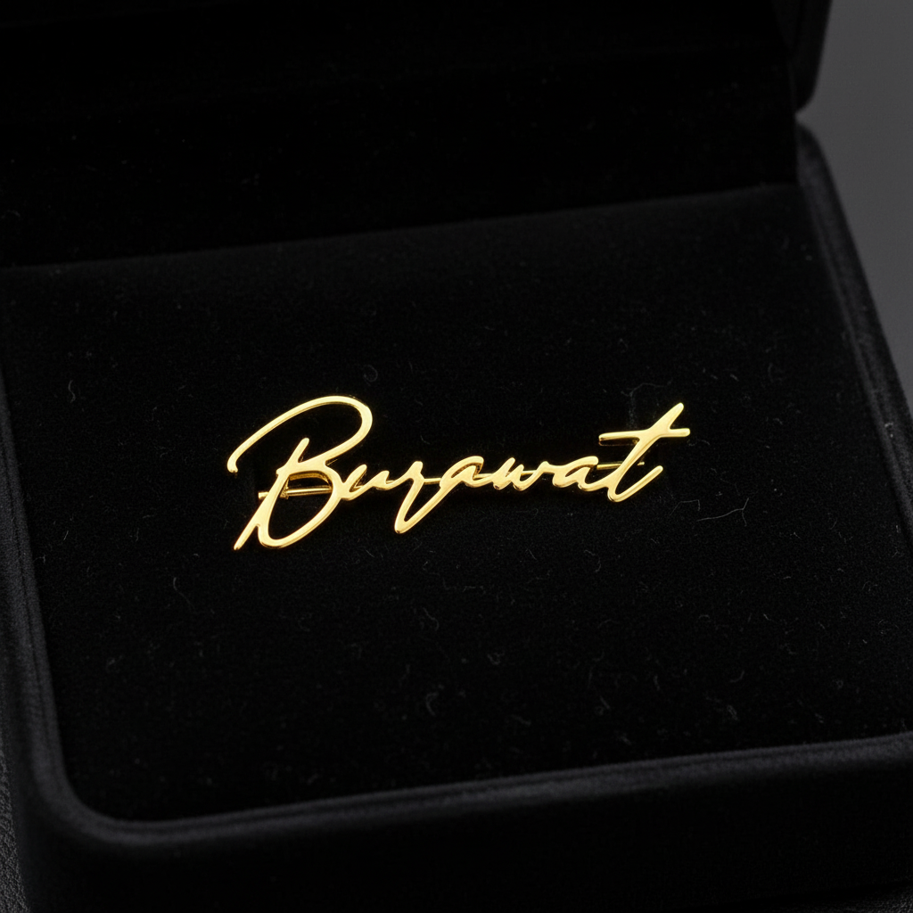 Signature Personalized Name Lapel Pin For Men